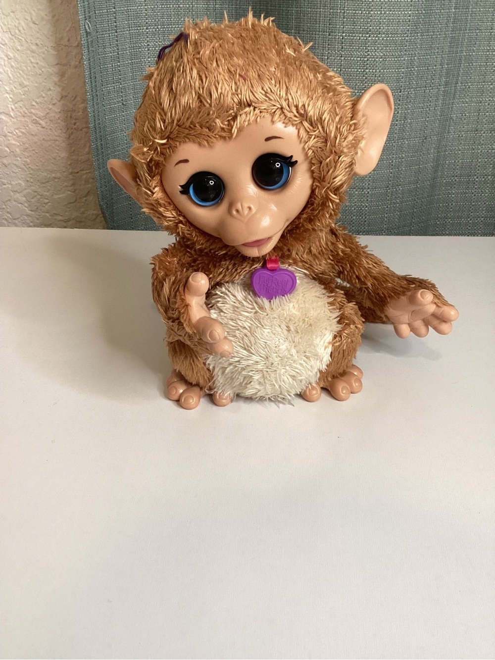 FurReal Friends Baby Cuddles My Giggly Monkey Interactive Plush Toy Motion Works